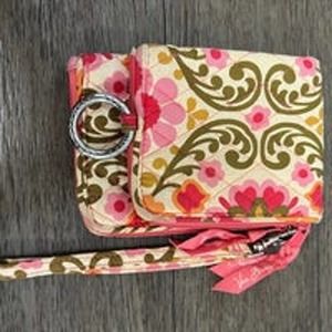 Vera Bradley Wristlet Wallet with Magnetic Zip in Floral Scroll Print